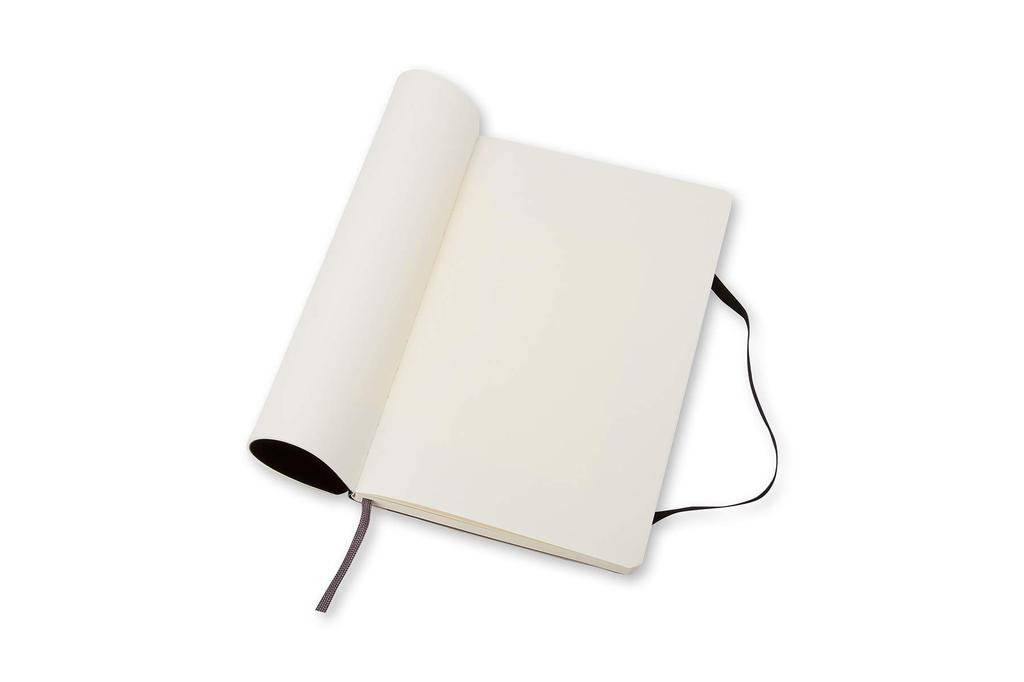 Moleskine Classic Notebook, Soft Cover, Plain, Large Size (13cm x 21cm), Black, QP618