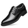 Big Size Solid Color Leather Shoes for Men Soft Sole New Designer Fashion Casual Shoe Male Spring Autumn Lace Dress Shoes Man