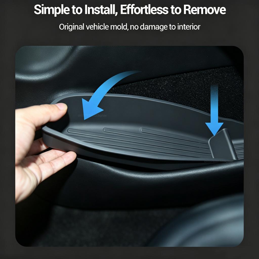 2/4pcs For Tesla Model Y Juniper 2025 Car Door Side Storage Box Front Rear Side TPE Door Storage Organizer Tray Accessories