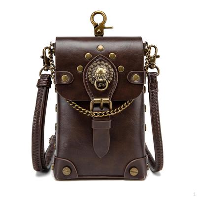 Mini torebka crossbody Steampunk z klapką Vintage torebka na Cosplay, Koncerty, Podróże