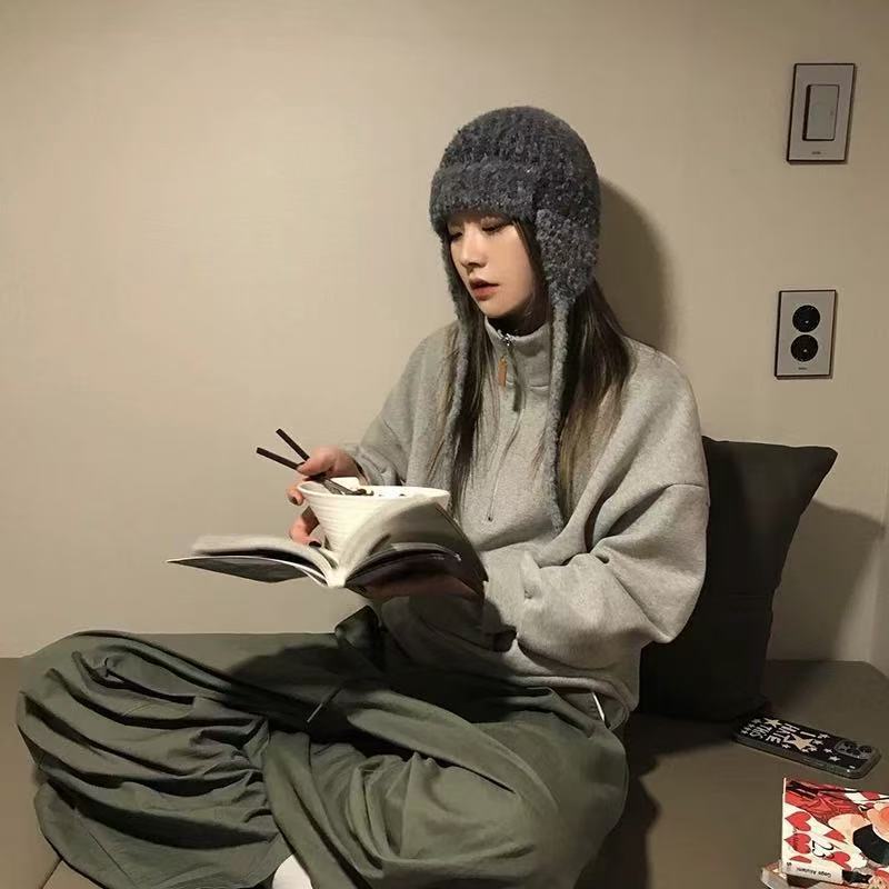 Winter Hat for Women Cute Little Lei Feng Hat with Face  Ear Protection Woolen Hat Warm Knitted Hat Korean Version  Versatile Cold Hat  Trendy