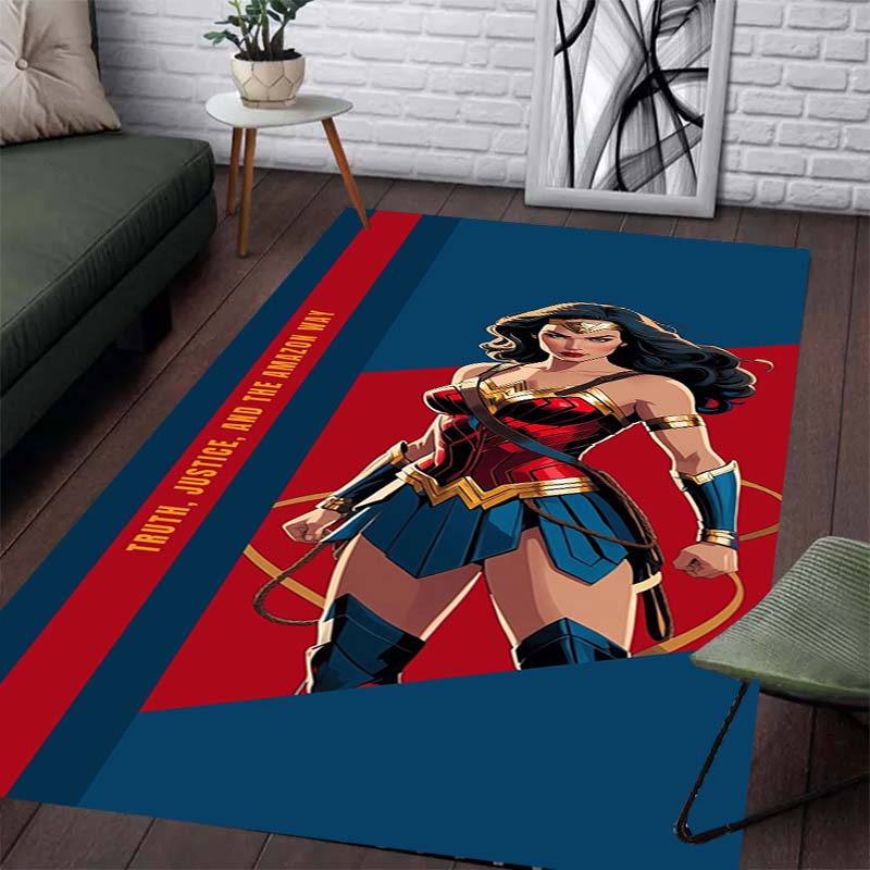 Wonder Woman Pattern Rug - Non-slip Kitchen & Outdoor Rug, Yoga Rug, Home & Bedroom Decor, Birthday Gift