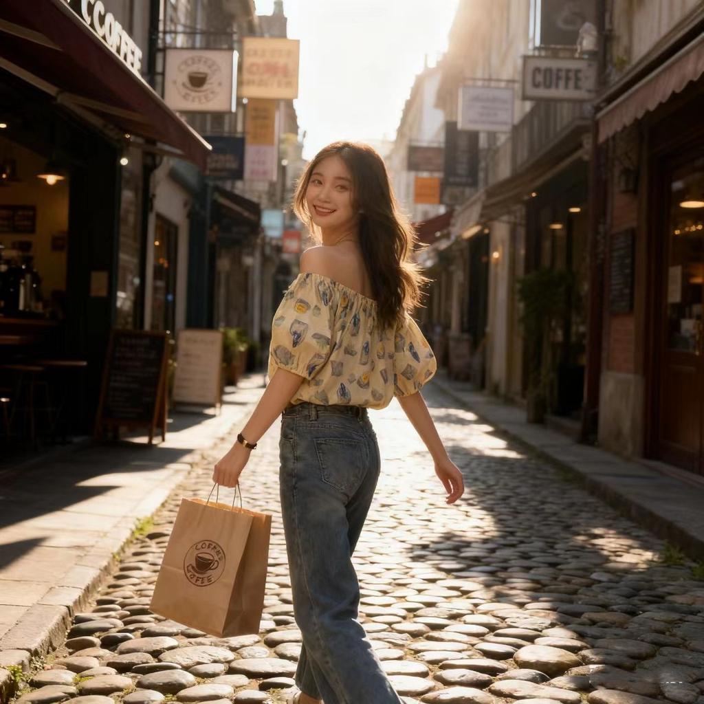 Chiffon floral top age-reducing girl short-sleeved Korean version summer one-word shoulder top bubble sleeve new foreign French style