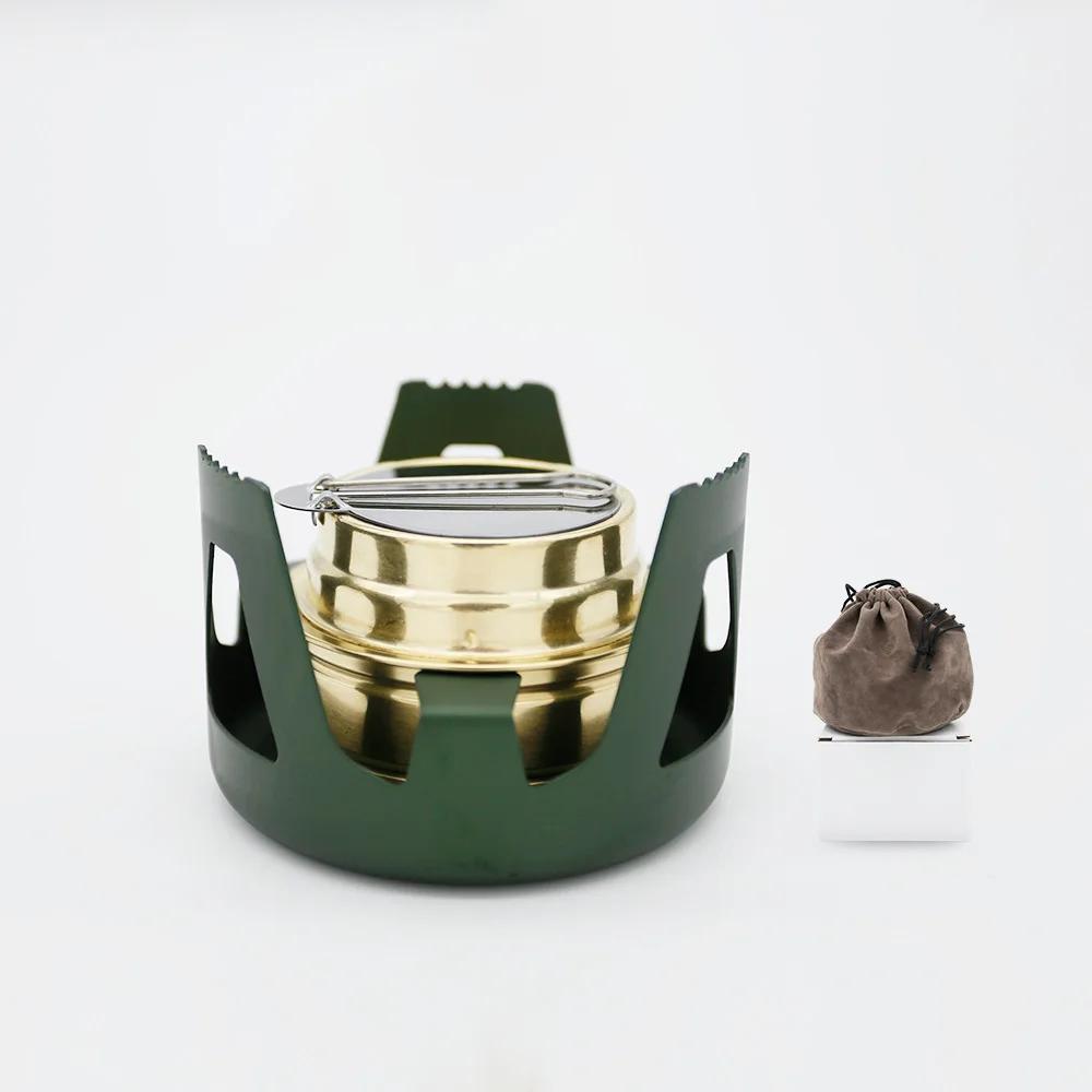 1PC Portable Mini Alcohol Stove Outdoor Camping Stove  Adjustable Flame Picnic Barbecue Fishing with Aluminum Alloy Structure