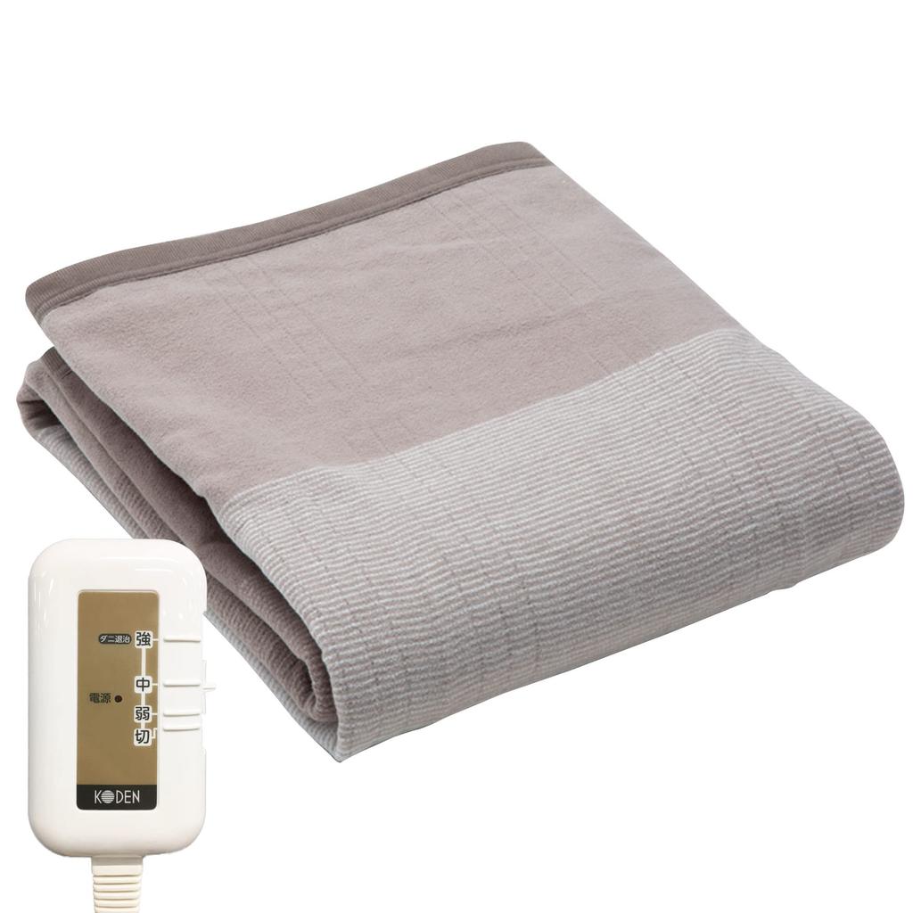 KODEN Electric Blanket, Cotton, 130 X 80 Cm, Beige, Washable, Slide Temperature Control, Dust Mite Repellent, CWE401H-C