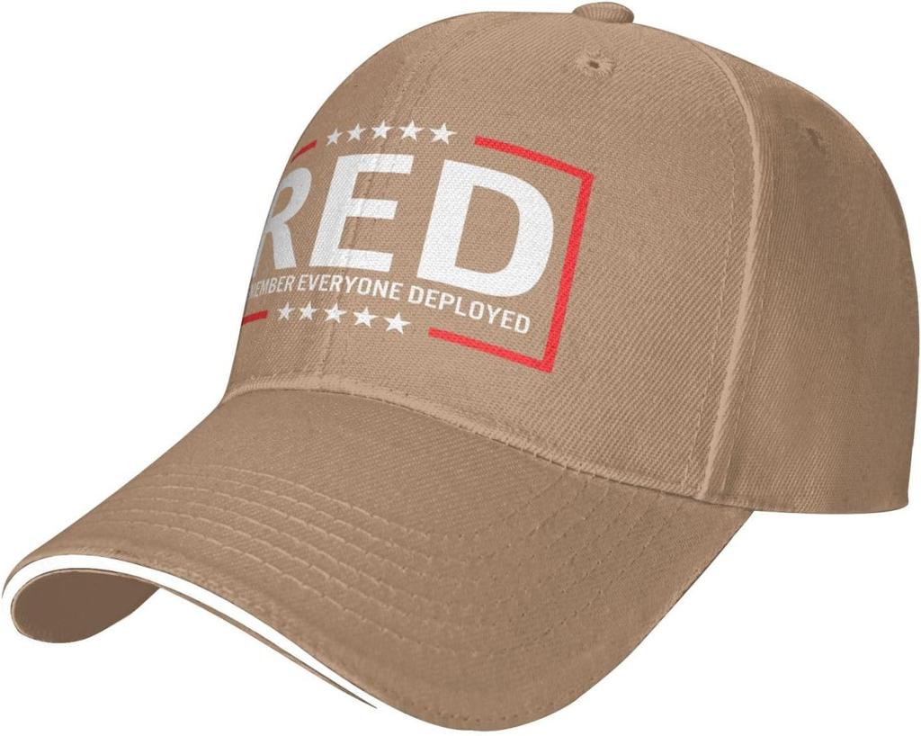 Remember Everyone Deployed RED Awareness Baseball Cap Polyester Adjustable Unisex Outdoor Hat