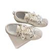 2025 Autumn Height Increase 5cm Ballet Training Shoes Women's Soft Leather Korean Style Mary Jane Silver Single Shoes Casual Shoes