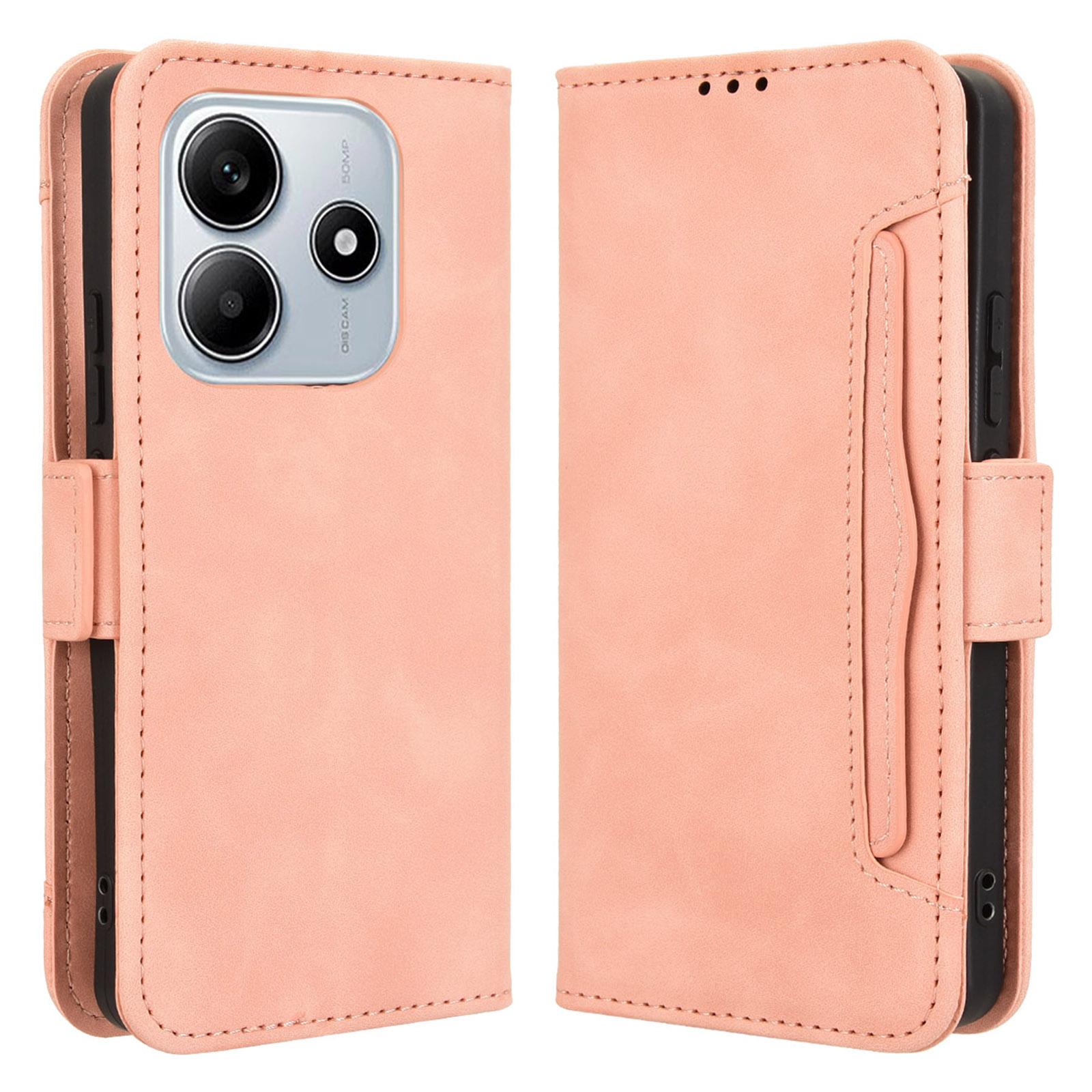 

Для Xiaomi Redmi Note 14 5G кожаный чехол-кошелек для телефона с несколькими слотами для карт A