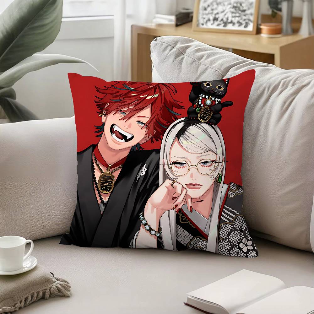 Anime Cool GgokurakugaiS Pillow Case Pattern Printed Pillowcase For Living Room Sofa Cushion Cover Bedroom Decor