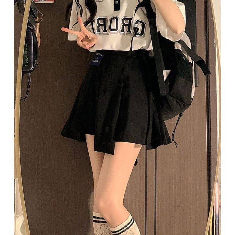 Niche Design College Style High-Waist Irregular Mini Skirt for Spring/Summer