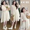 2026 Spring Petite Maternity Lace Dress with Slimming Belt
