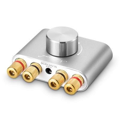 Nobsound Pro Power Amplifier Bluetooth 100W Amplifier Speaker HiFi Audio with Power Supply NS-01G 5.0 (Silver)