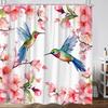 Flower Hummingbird Shower Curtain Watercolor Butterfly Cartoon Plants Farm Garden Home Polyester Fabric Bathroom Decor Curtains