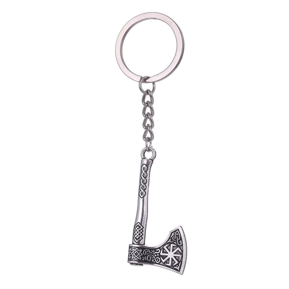 Dreamtimes Viking Axe Pendant Keychain Stainless Steel Men's Celtic Rune Vintage Protector Jewelry Gift Wholesale