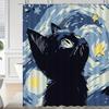 Mystic Cat Shower Curtain: Embrace The Bold Night Sky Design, Soft Fabric, And Magical Vibes For Your Unique Bathroom
