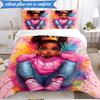Black Princess Magic Celebration 3pcs K-pop music group Bedding set,Ideal for Bedroom, Dormitory,Including Duvet Cover And 2pcs Pillowcases,Fan gifts