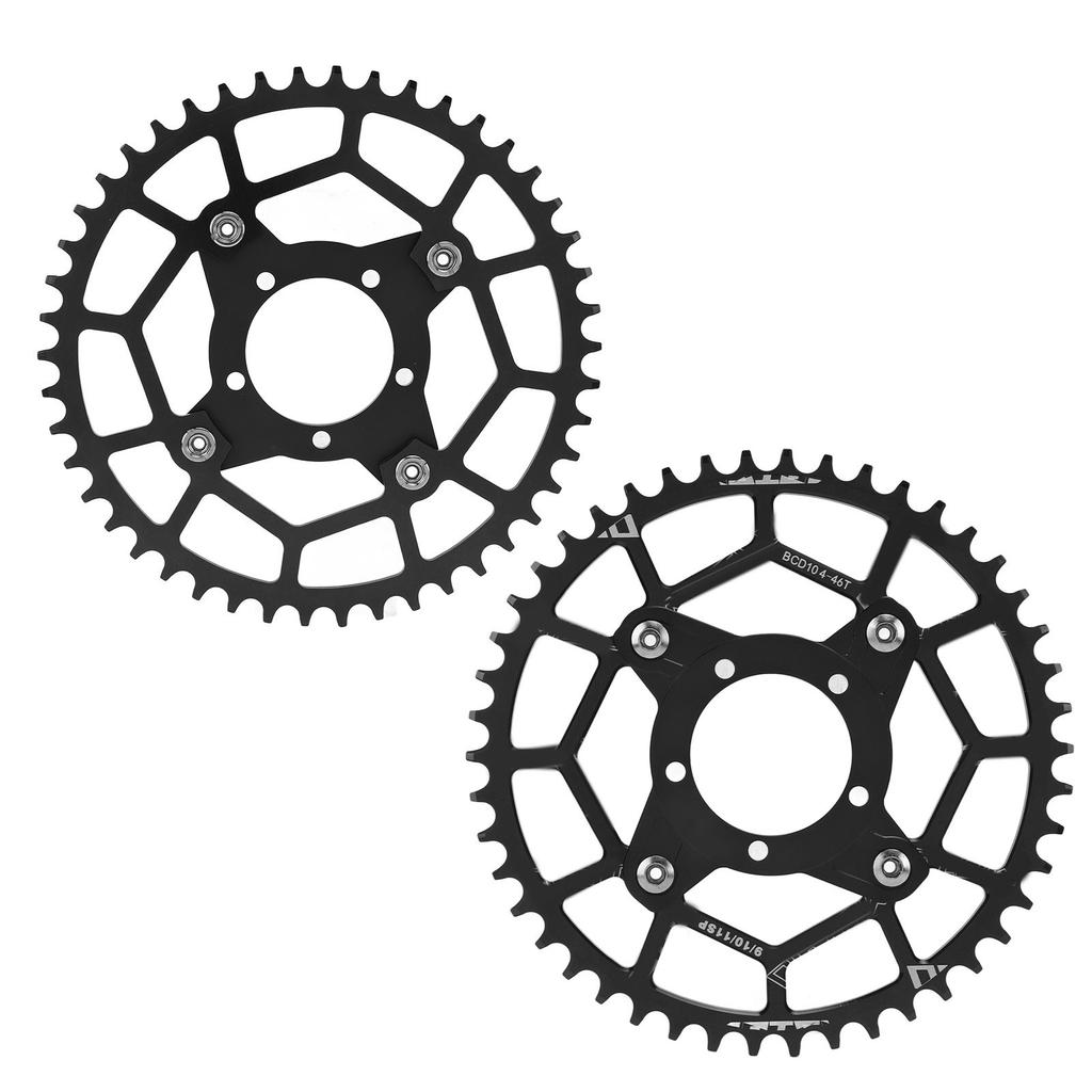 Adattatore Corona 104BCD 46T Piastra Dentata Base di Conversione Lega di Alluminio per Motore Centrale Bafang Set Nero