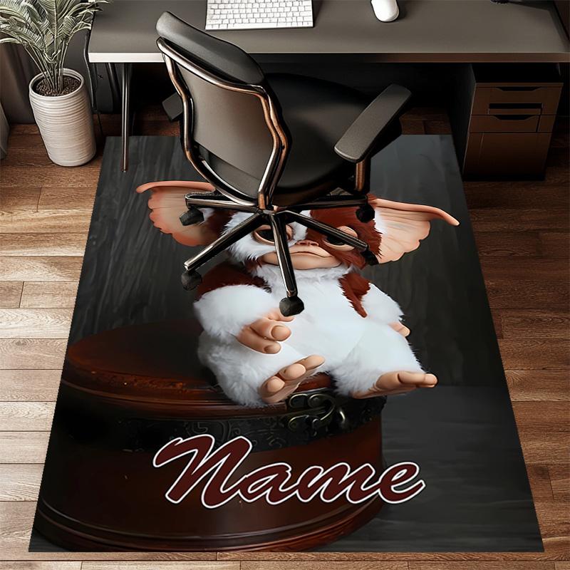 Custom Gremlin Mat Personalized Name, Polyester Washable Indoor Entryway Rug, Gift for Christmas, Easter, Thanksgiving Day