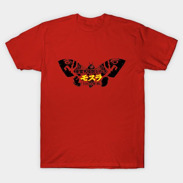 Men Black Print T-shirt Mothra No-Cut Transfer Paper Print Cotton Tshirt L красный