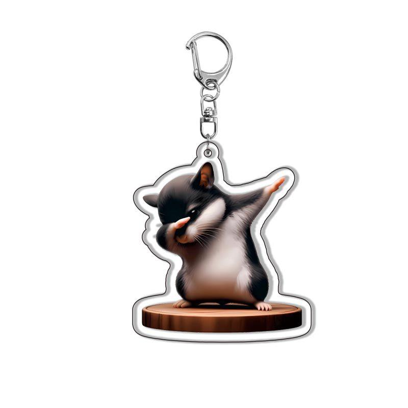 HOT !!! Hamster Acrylic Keychain Cute Sad Lovely Mobile Phone Backpack Pendant