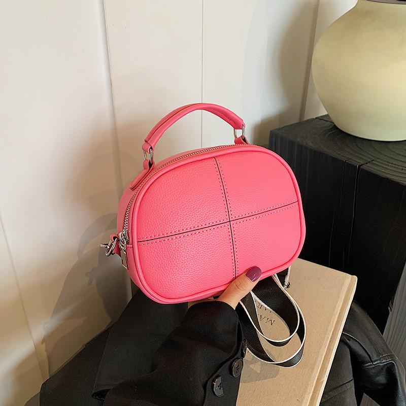 Trendy Women's Korean Style Crossbody Bag Fashionable Round Handbag In Multiple Colors