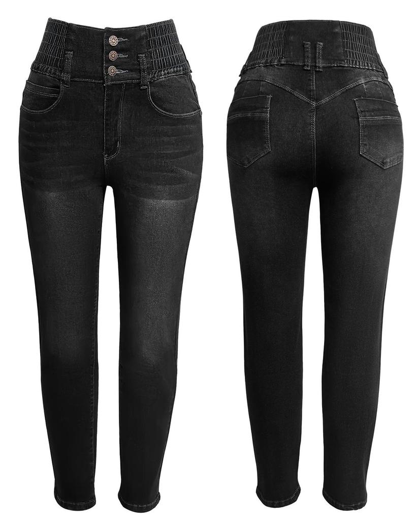 Evropské Horké Výprodejové Štíhlé Pružné Dlouhé Džíny s Vysokým Pasem - Sexy Skinny Kalhoty Zvedající Zadek
