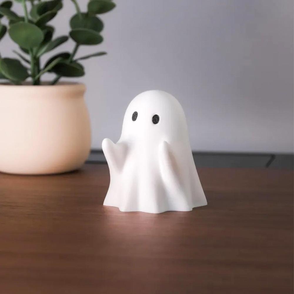 Cute Ghost Pen Holder Spooky Halloween Gift Resin Office Desk Decor Creative Home Decoration Festive Party Supply Gift Idea