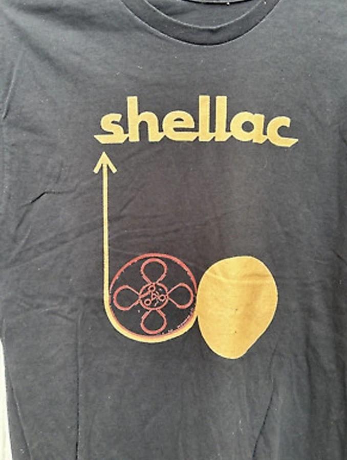 Винтажная черная футболка с логотипом группы Shellac Унисекс футболка Все размеры S-5XL Унисекс футболка XL