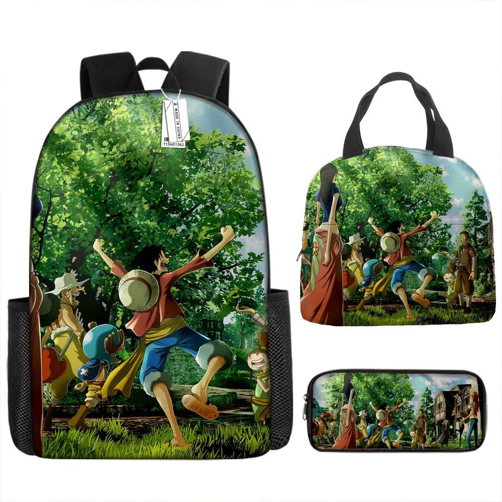 ONE PIECE Luffy One Piece Schoolbag Campus Primary School Students Nautical King Backpack Lightweight Large Capacity Computer Bag