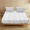 3-Piece Love Letter Print Fitted Sheet Set - Ultra-Soft, Breathable, Comfortable Bedding For Bedroom, Guest Room - Includes 1 Fi