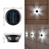 Waterproof Solar Wall Lights Atmosphere Super Bright Courtyard Lights Round Sunscreen LED Wall Wash Light Outdoor Lighting