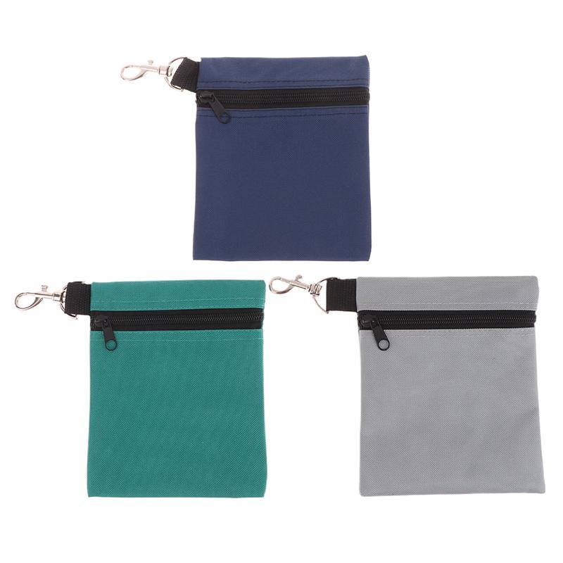 Golf Ball Carrier Bag With Metal Lobster Buckle Portable Golf Tee Holder Container Case Golf Ball Zipper Golf Ball Waist Pouch