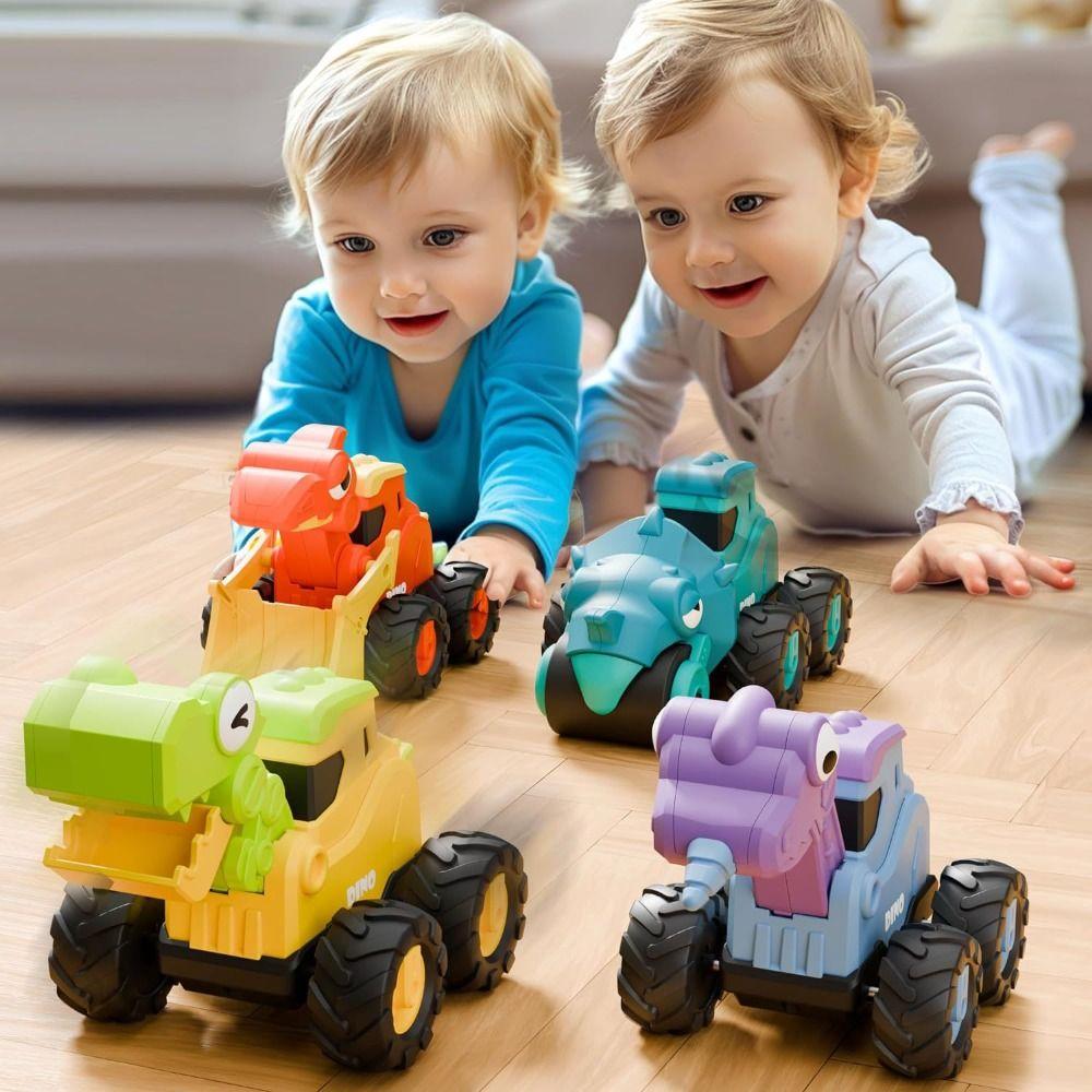 Press Children Pull Back Toy Car Puzzle Kids Excavator Car Toy  Boys Toy