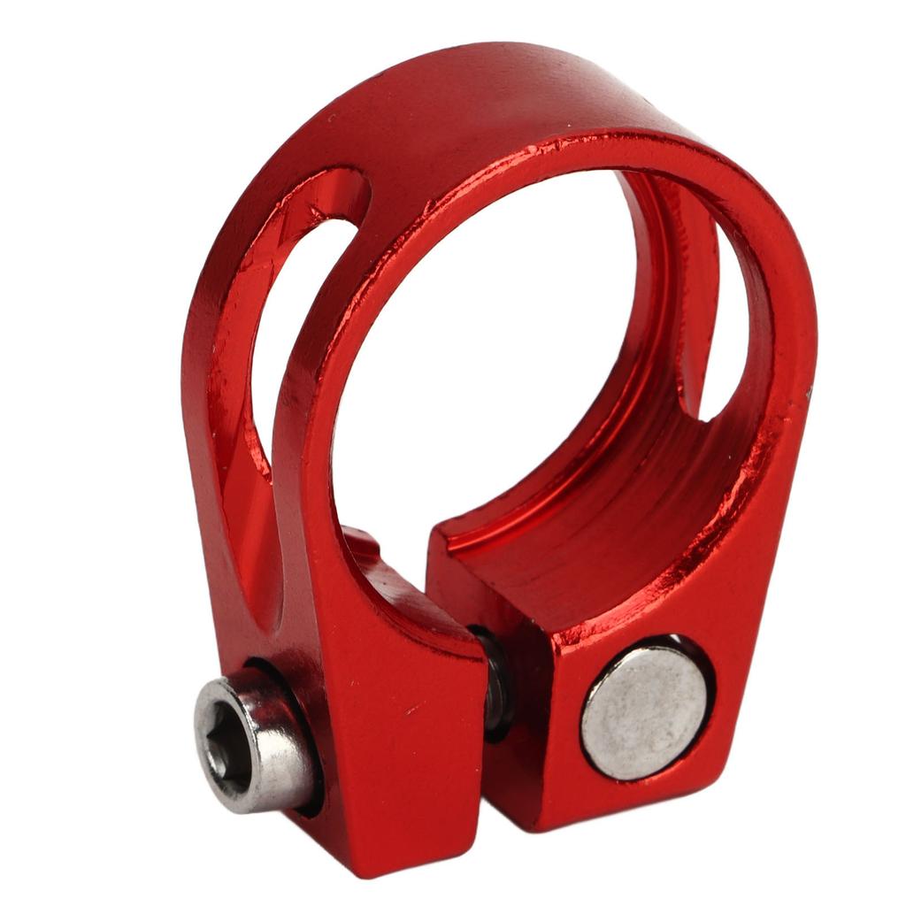 2Pcs Bicycle Seat Post Clamp Lightweight Stylish Rustproof Bicycle Quick Release Seatpost Collar for Bike Red