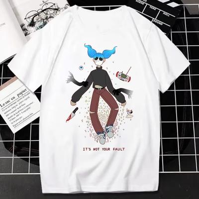 Sally Face T-Shirt Horror-Spiel-Print T-Shirt Kawaii Harajuku Anime Oberteile Damen Herren Mode Lässiges T-Shirt Hip-Hop Gothic Streetwear