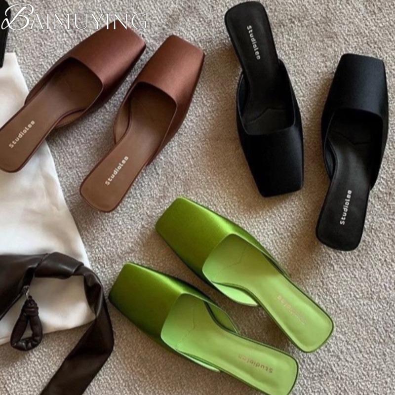 Mode Sandalen mit eckiger Zehenpartie Damen Sandalen Mules Schuhe mit hohen Absätzen Sommer 2025 Designer Casual Pantoletten Kleiderparty Absätze Slingback Pumps