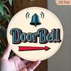 Vintage Americana Doorbell Round Aluminum Metal Art Sign Rustic Home Decor