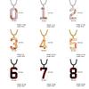  Lucky Number 0-9 Pendant Necklace Box Chain Baseball Sport Digital Stainless Steel Necklaces Casual Punk Jewelry for Men