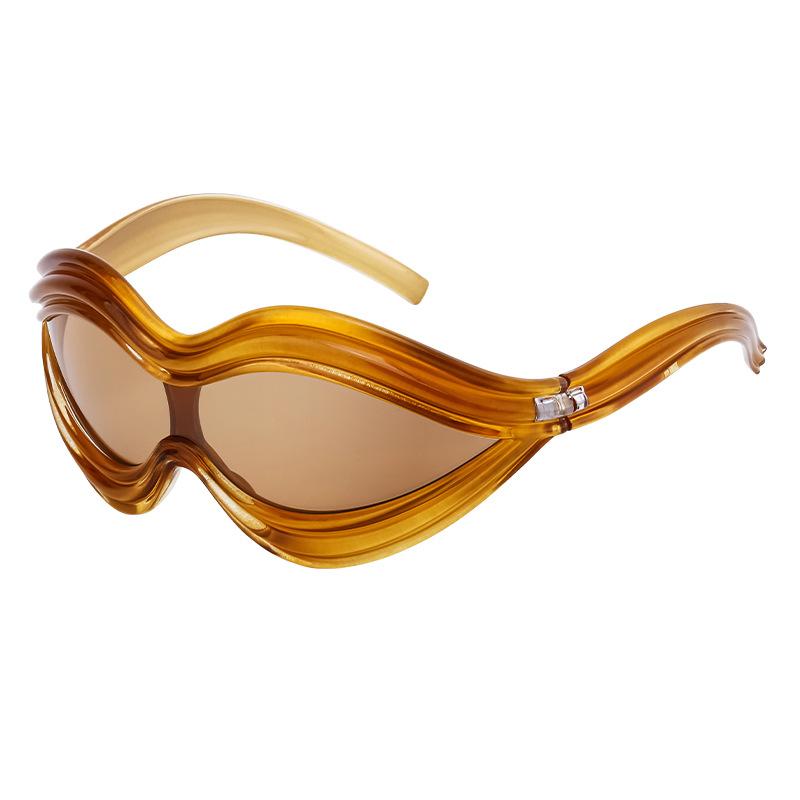 Fashion YK sunglasses women's high-end sense one-piece special-shaped sunglasses outdoor cycling sports glasses