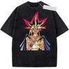 Gewaschenes T-Shirt ATEM Exodia Print T-Shirt Yu-Gi-Oh! Anime Kleidung Herren Kurzarm Baumwoll T-Shirts Vintage Gewaschenes T-Shirt Harajuku Übergroßes T-Shirt oversize