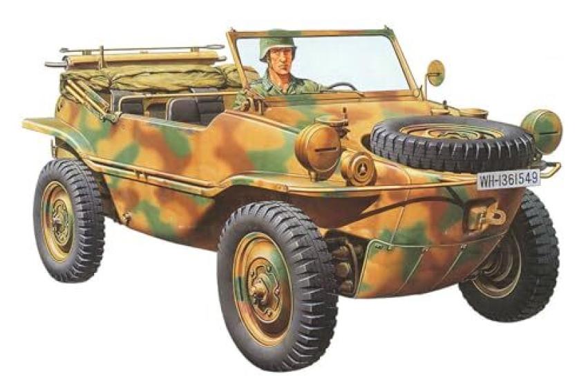 Tamiya Military Miniature Series 224 German Army Schwimmwagen 166 Plastic Model Kit 3 1/35 No. Pkw. K2s
