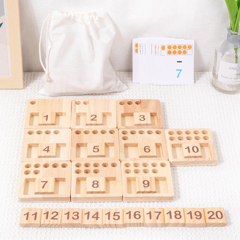 Montessori Sensory Integration Math Learning Sticks: Wooden Peg and Matching Board Toy for Early Education