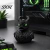 Sculpture Résine Durable Diable Squelette Canard Ornement Gothique, Figurine Noir Mat, Cadeaux Stylés pour Amateurs Gothiques Yeux Verts Horreur Ornement Décoratif