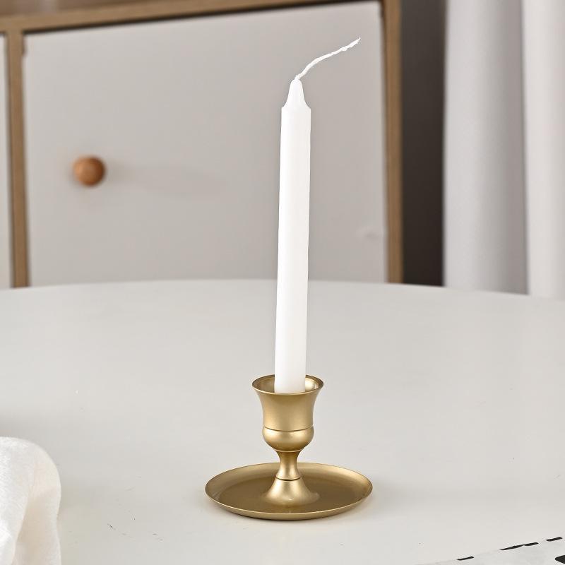Vintage Tabletop Candle Holders Elegant Decorative Candlestick Fits Taper Candles for Living Room Hotel Decor