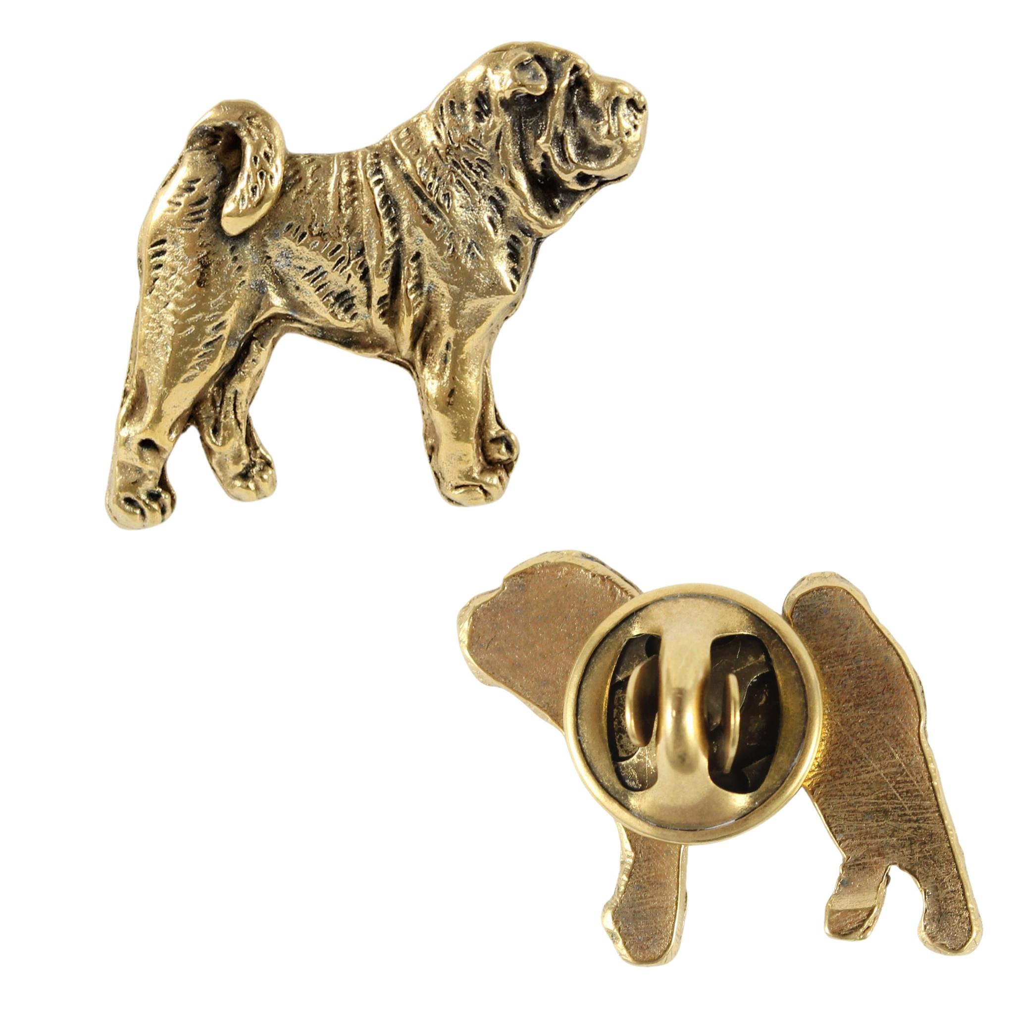 

Shar Pei - gold-plated pin brooch, elegant dog ornament, unique pin by Art-Dog brand