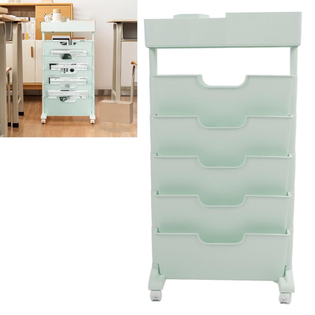 5 Tier Book Rack Multifunctional Removable Bookcase Multilayer Storage Rack for Dormitory Classroom