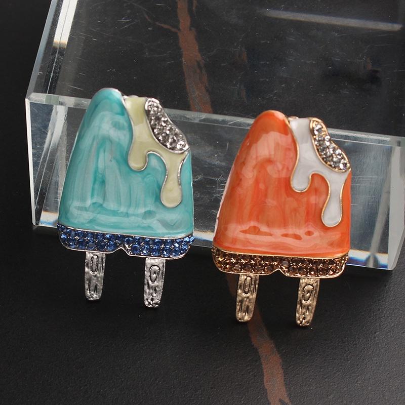 Cartoon Ice Cream Brooch Unisex Color Enamel Party Casual Badge Gift