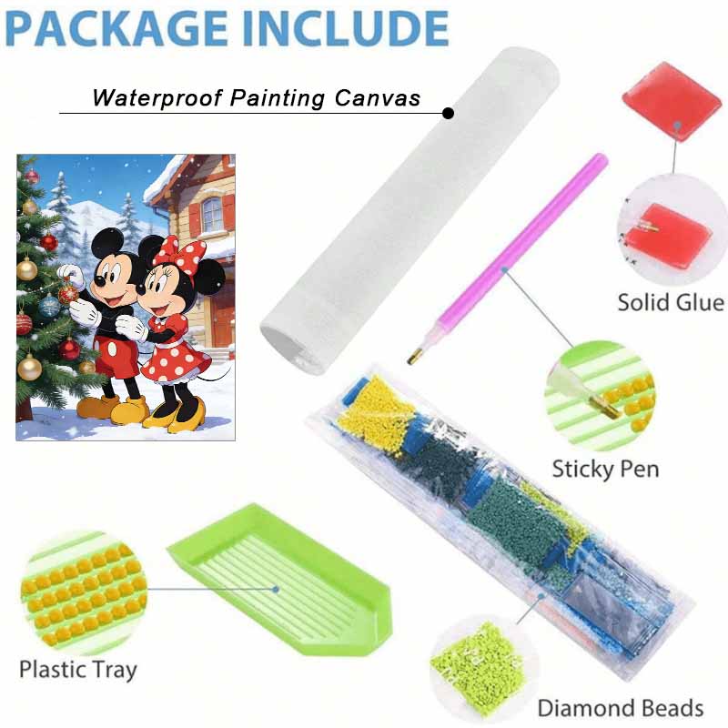 Disney Diamond Art Painting Kit 5D Diamond Christmas Tree Painting Dot Art Gemstone Crystal Paint Diamond Home Wall Decor