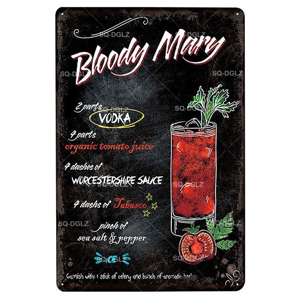 [SQ-DGLZ] Mojito Metal Sign Vintage Metal Plaque Plates Decor For Pub Bar Home Wall Decor Tin Signs Cocktail Poster Gift