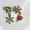 European & American Snowflake Christmas Earrings with Inlaid Diamonds - High-End Luxury Holiday Studs